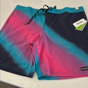 Men's Swim Shorts - Pink and Blue